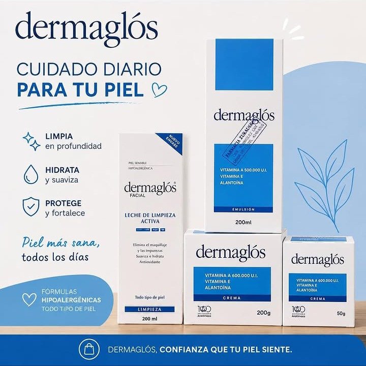 Promoción de productos Dermaglós para el cuidado diario de la piel